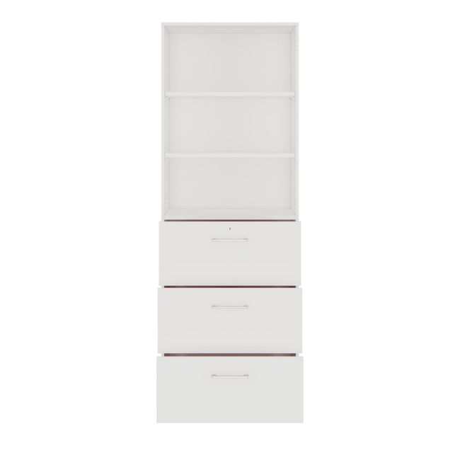 PRO Hängeregisterschrank | 6 OH, 800 x 2250 mm, verleimter Korpus, mit Regal, Weiß