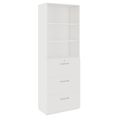 PRO Topping register cabinet | 6 Oh, 800 x 2250 mm, glued corpus, with shelf, white - 1 Thumbnail Image