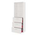 PRO Topping register cabinet | 6 Oh, 800 x 2250 mm, glued corpus, with shelf, white - 4 Thumbnail Image
