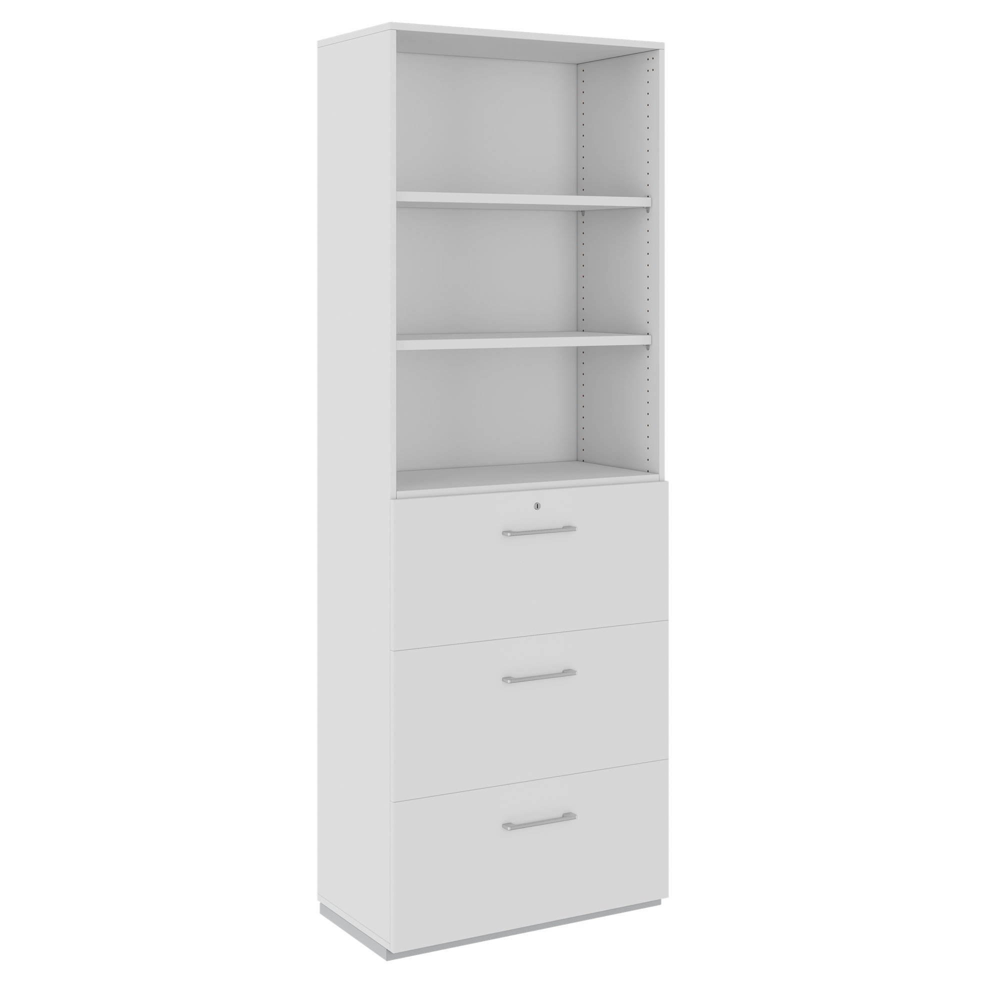 PRO Topping register cabinet | 6 Oh, 800 x 2250 mm, glued corpus, with shelf, gray - 1 Main Image