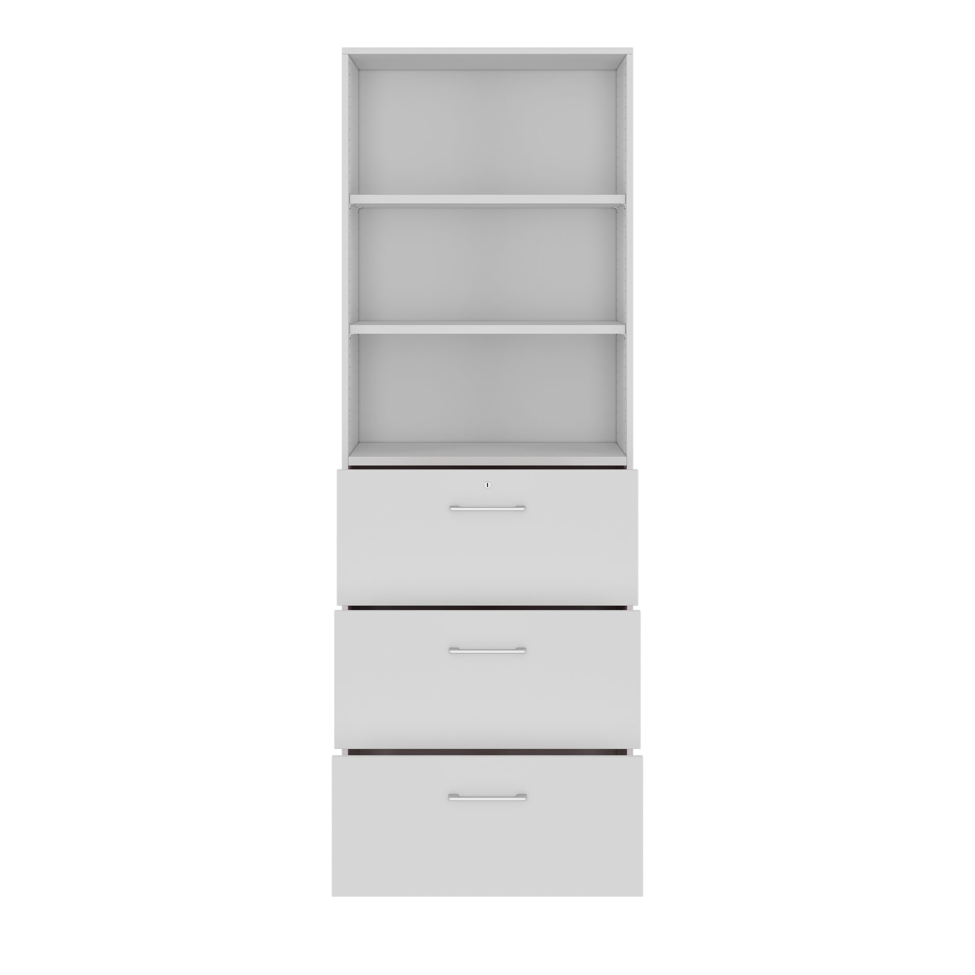 PRO Topping register cabinet | 6 Oh, 800 x 2250 mm, glued corpus, with shelf, gray - 3 Main Image