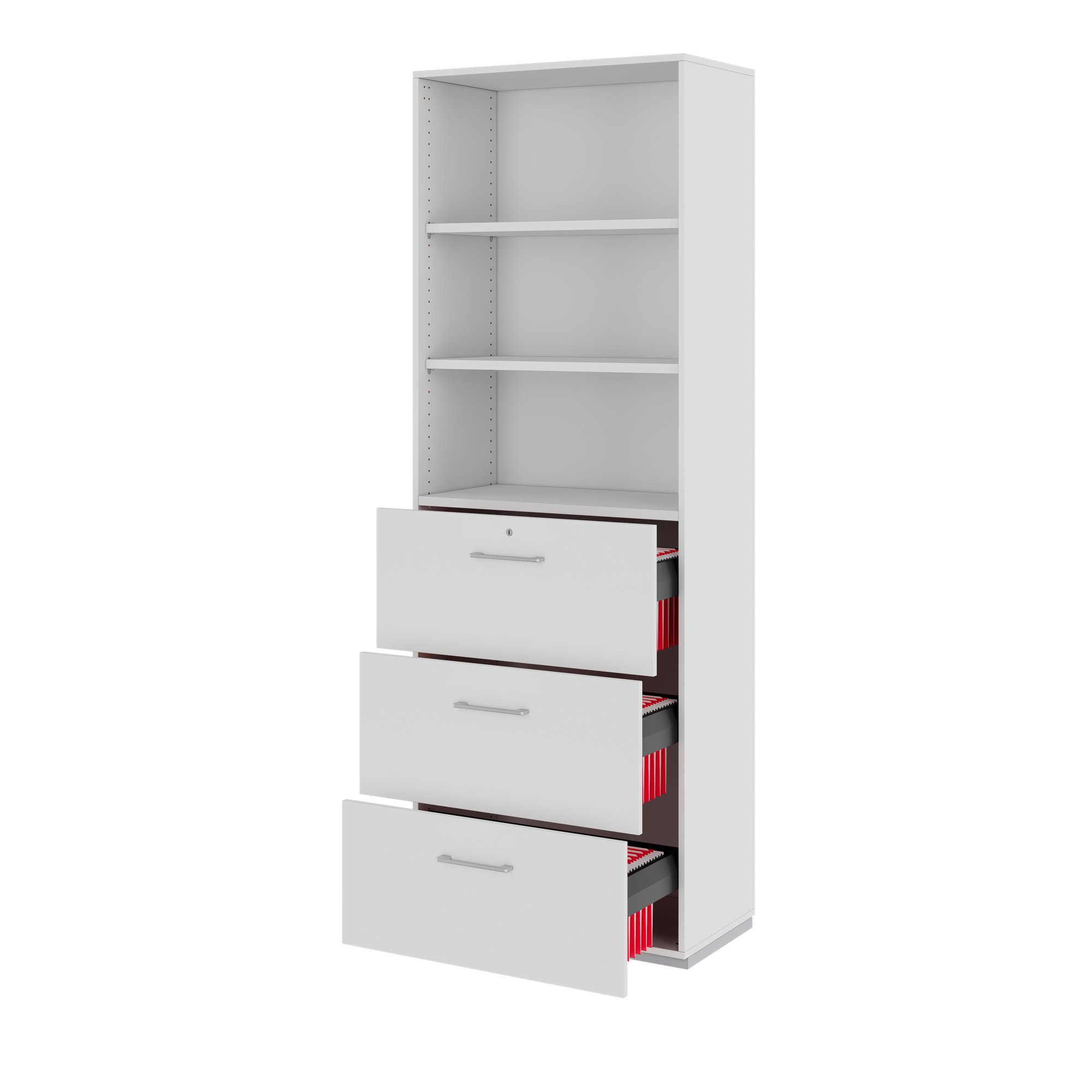 PRO Topping register cabinet | 6 Oh, 800 x 2250 mm, glued corpus, with shelf, gray - 4 Main Image