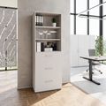 PRO Topping register cabinet | 6 Oh, 800 x 2250 mm, glued corpus, with shelf, gray - 13 Thumbnail Image
