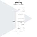 PRO Topping register cabinet | 6 Oh, 800 x 2250 mm, glued corpus, with shelf, graphite / white - 12 Thumbnail Image