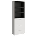 PRO Topping register cabinet | 6 Oh, 800 x 2250 mm, glued corpus, with shelf, graphite / white - 1 Thumbnail Image