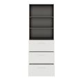 PRO Topping register cabinet | 6 Oh, 800 x 2250 mm, glued corpus, with shelf, graphite / white - 3 Thumbnail Image