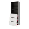 PRO Topping register cabinet | 6 Oh, 800 x 2250 mm, glued corpus, with shelf, graphite / white - 4 Thumbnail Image