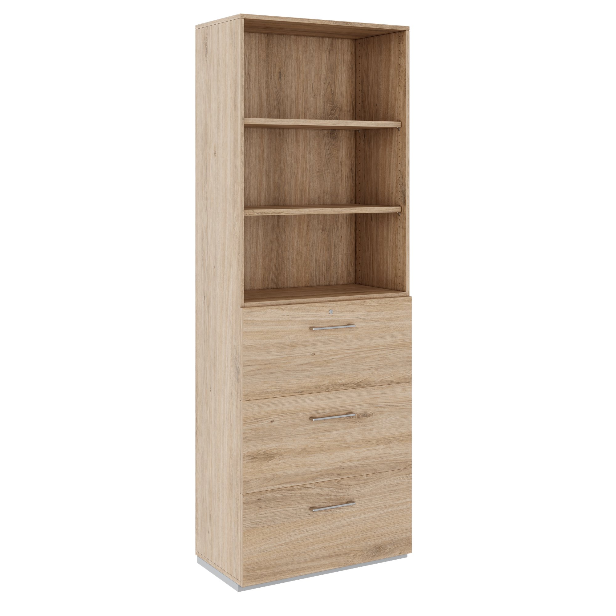 PRO Topping register cabinet | 6 Oh, 800 x 2250 mm, glued corpus, with shelf, natural area - 1 Main Image