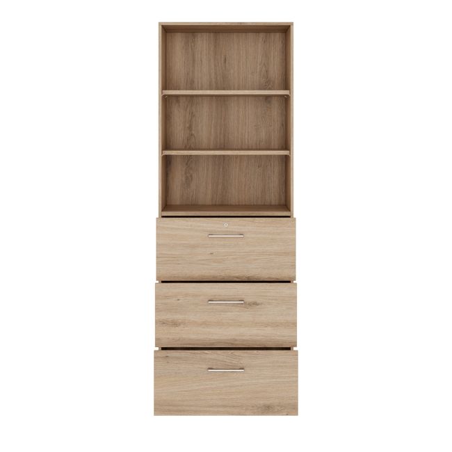 PRO Hängeregisterschrank | 6 OH, 800 x 2250 mm, verleimter Korpus, mit Regal, Natureiche PRO Hängeregisterschrank | 6 OH, 800 x 2250 mm, verleimter Korpus, mit Regal, Natureiche