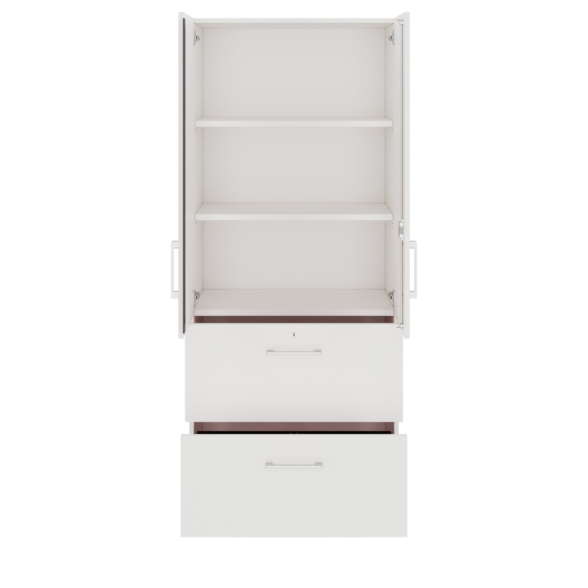 PRO Armoire de registre de garniture | 5 oh, 800 x 1880 mm, corpus collé, avec porte, blanc - 3 Main Image