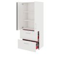 PRO Armoire de registre de garniture | 5 oh, 800 x 1880 mm, corpus collé, avec porte, blanc - 4 Thumbnail Image