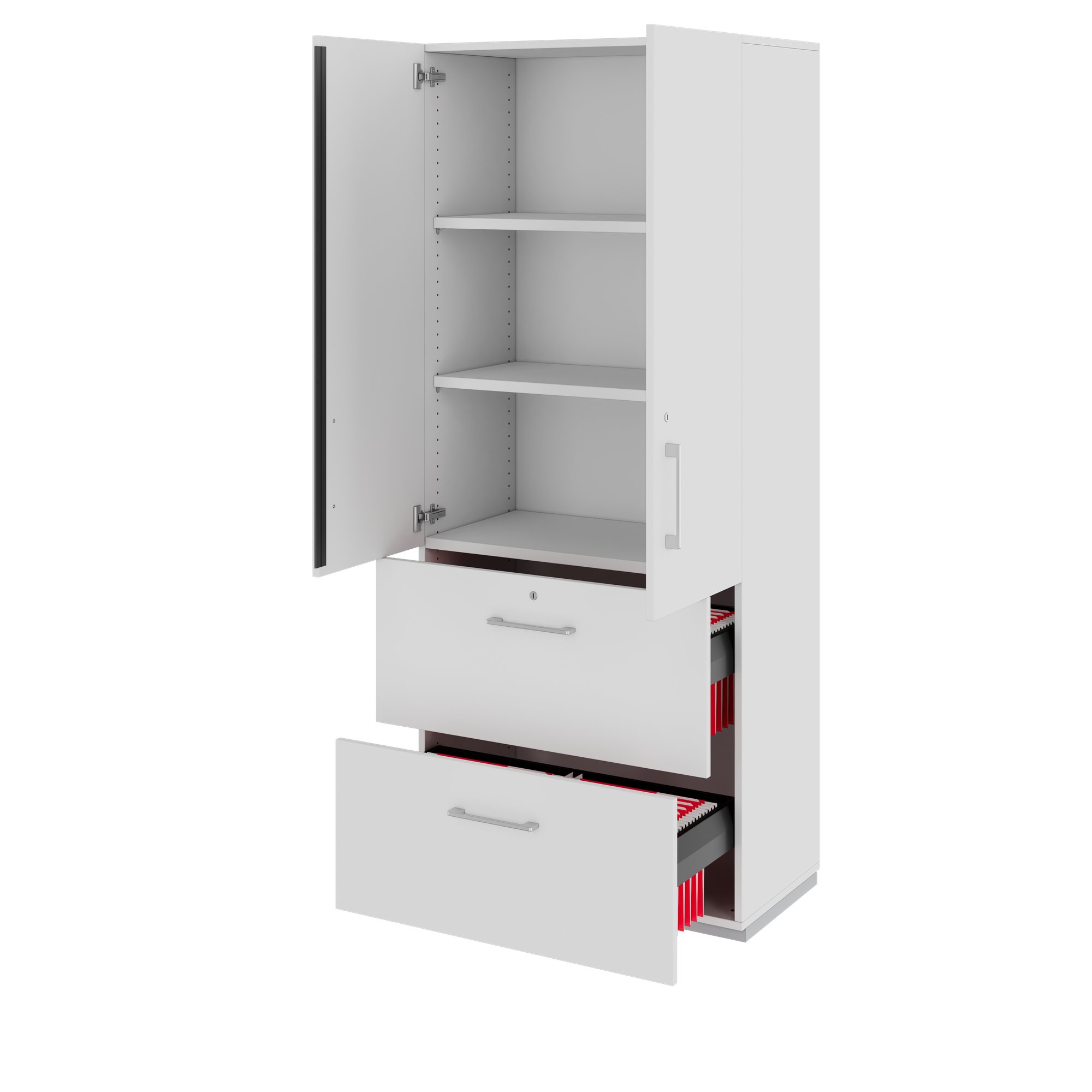 PRO Armoire de registre de garniture | 5 oh, 800 x 1880 mm, corpus collé, avec porte, gris - 4 Main Image