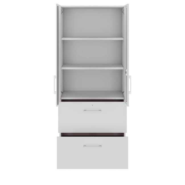 PRO Hängeregisterschrank | 5 OH, 800 x 1880 mm, verleimter Korpus, mit Tür, Grau
