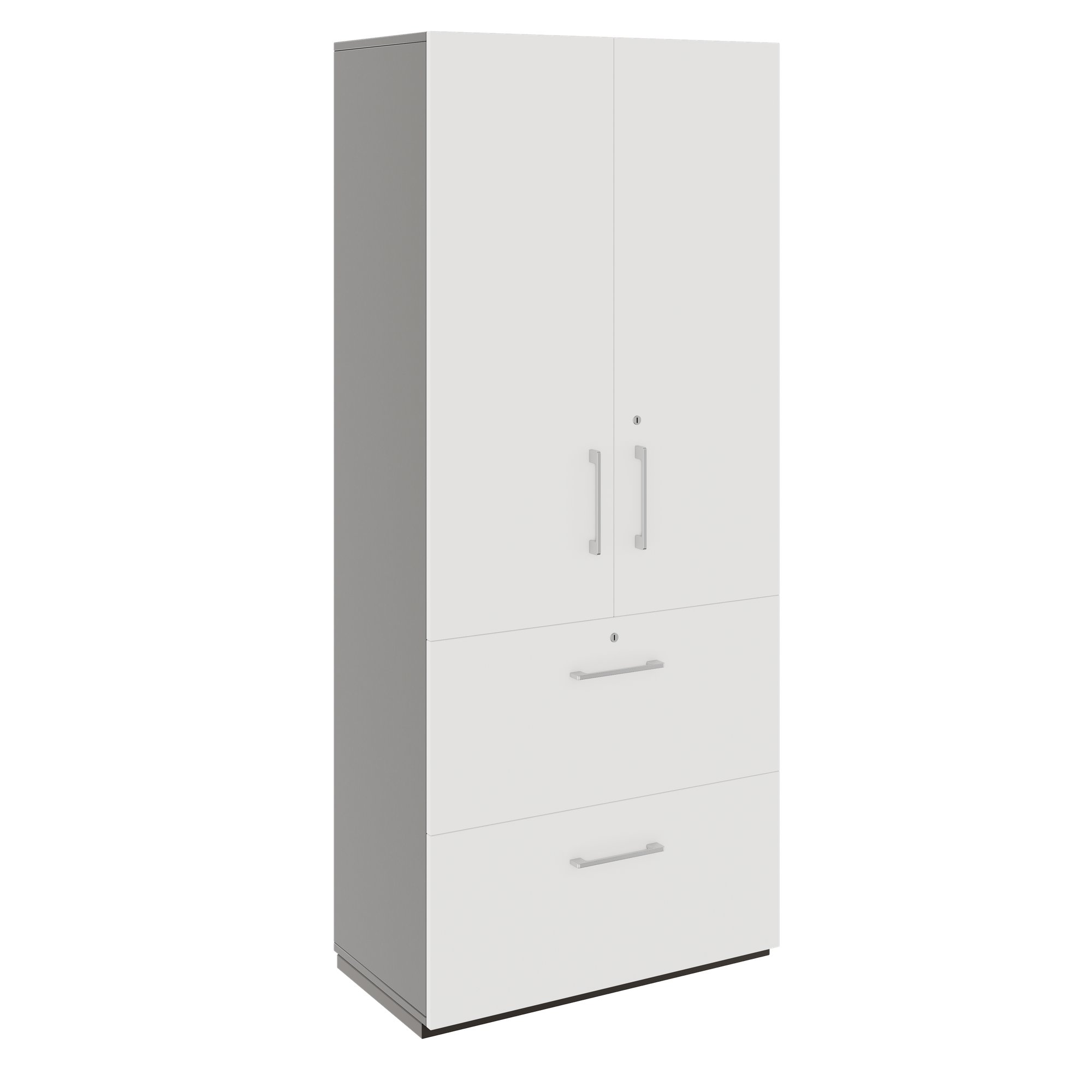 PRO Topping Register Gabinet | 5 OH, 800 x 1880 mm, corpus incollato, con porta, grafite / bianco - 1 Main Image