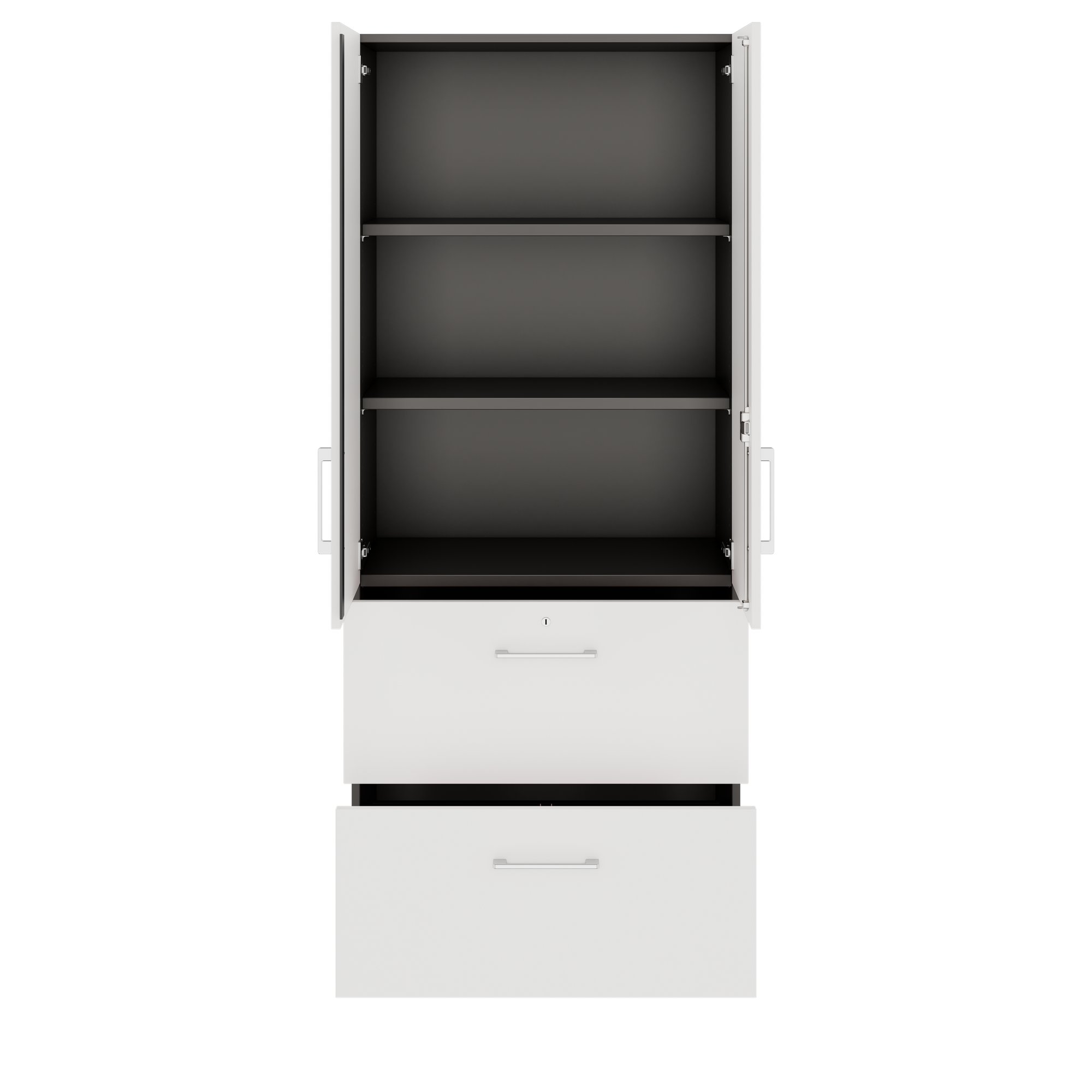 PRO Topping Register Gabinet | 5 OH, 800 x 1880 mm, corpus incollato, con porta, grafite / bianco - 4 Main Image