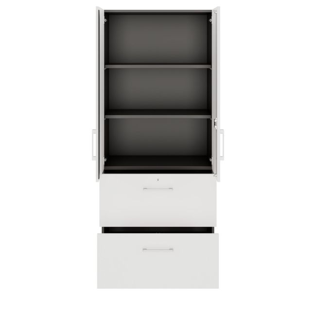 PRO Hängeregisterschrank | 5 OH, 800 x 1880 mm, verleimter Korpus, mit Tür, Graphit / Weiß PRO Hängeregisterschrank | 5 OH, 800 x 1880 mm, verleimter Korpus, mit Tür, Graphit / Weiß