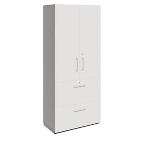 PRO Hängeregisterschrank | 5 OH, 800 x 1880 mm, verleimter Korpus, mit Tür, Graphit / Weiß