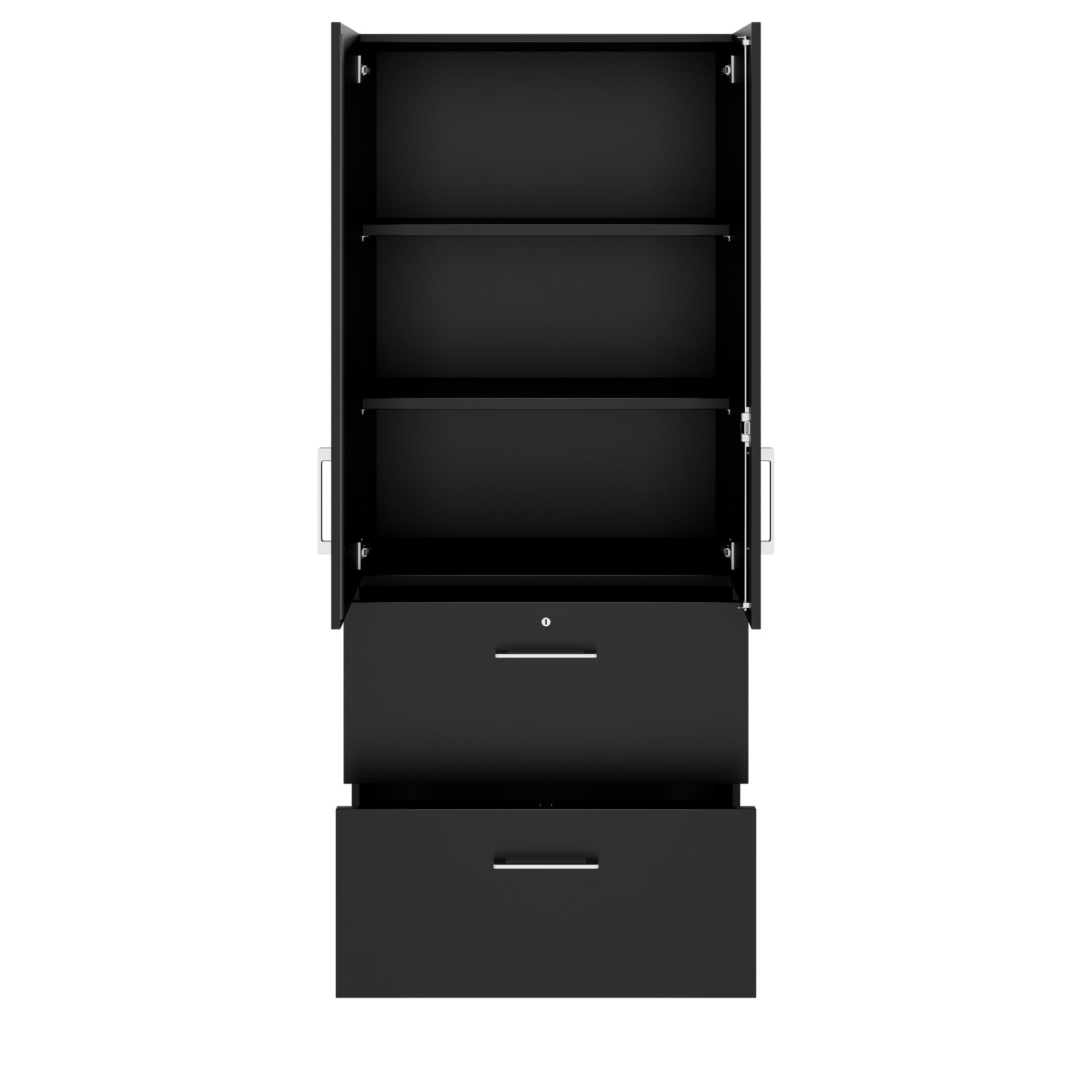 PRO Topping Register Gabinet | 5 OH, 800 x 1880 mm, corpus incollato, con porta, nero - 3 Main Image