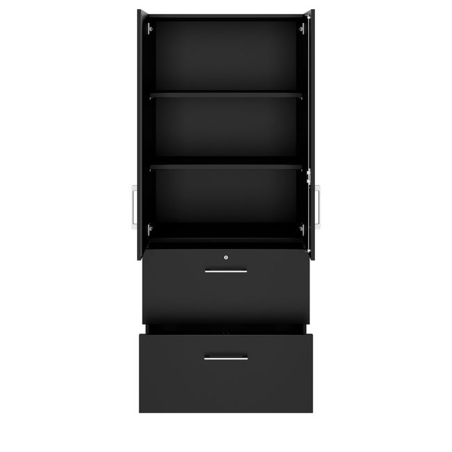 PRO Hängeregisterschrank | 5 OH, 800 x 1880 mm, verleimter Korpus, mit Tür, Schwarz PRO Hängeregisterschrank | 5 OH, 800 x 1880 mm, verleimter Korpus, mit Tür, Schwarz