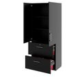 PRO Topping Register Gabinet | 5 OH, 800 x 1880 mm, corpus incollato, con porta, nero - 4 Thumbnail Image