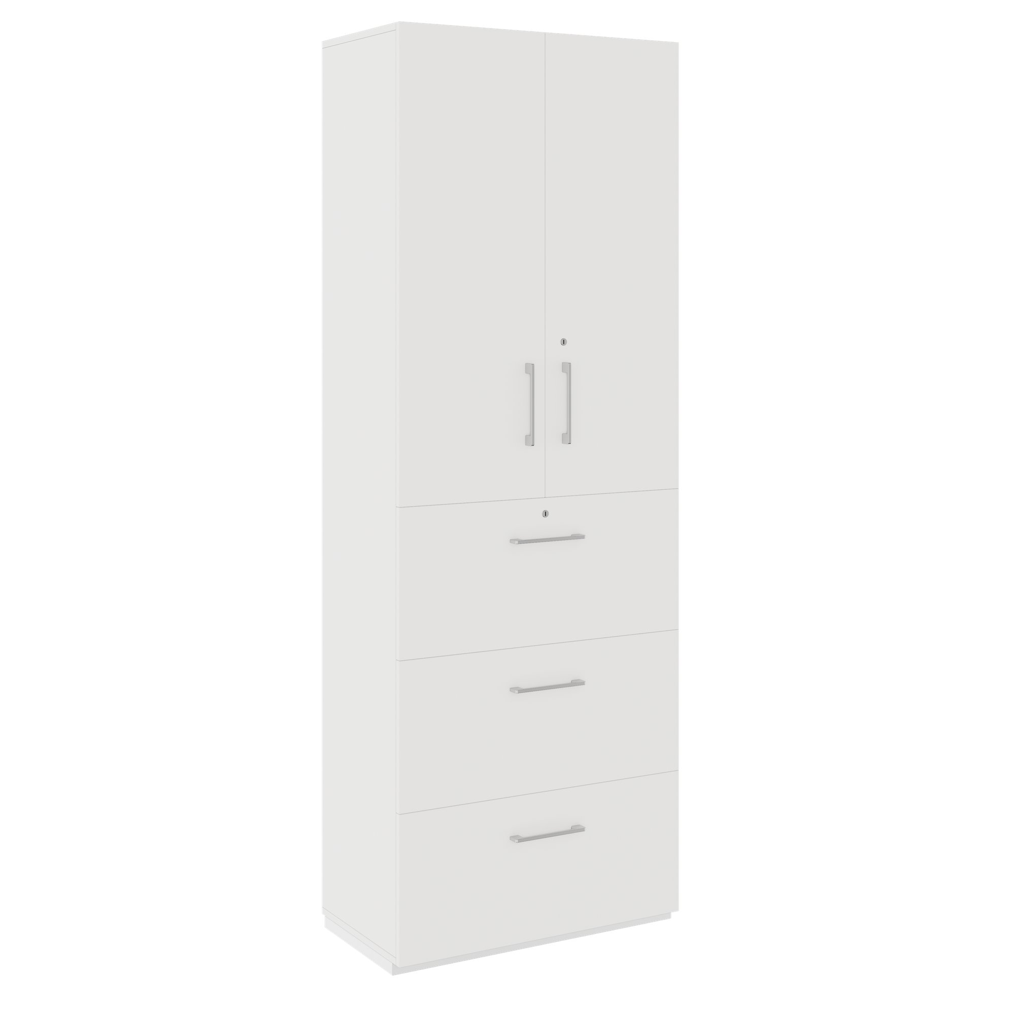 PRO Armoire de registre de garniture | 6 oh, 800 x 2250 mm, corpus collé, avec porte, blanc - 1 Main Image