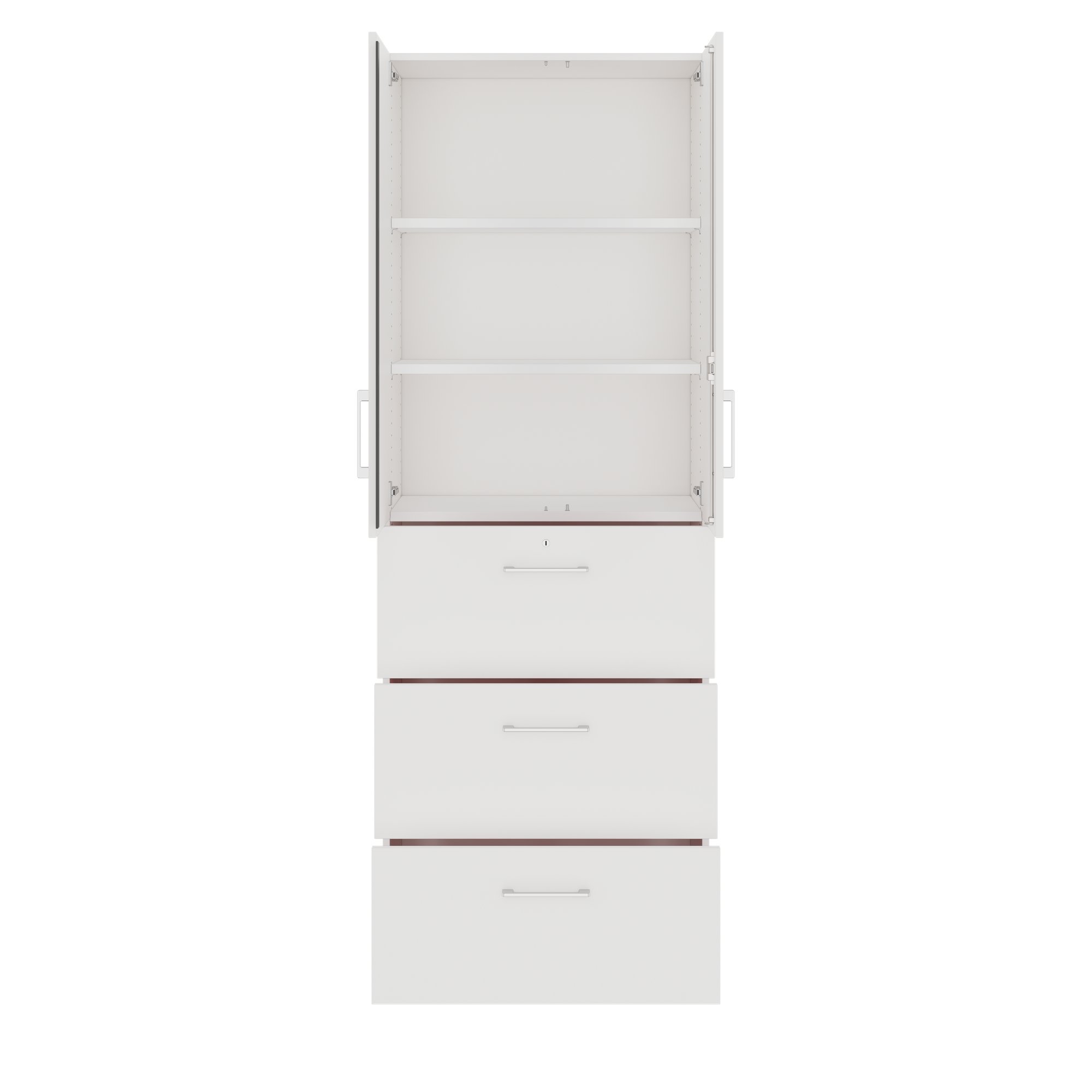 PRO Armoire de registre de garniture | 6 oh, 800 x 2250 mm, corpus collé, avec porte, blanc - 4 Main Image