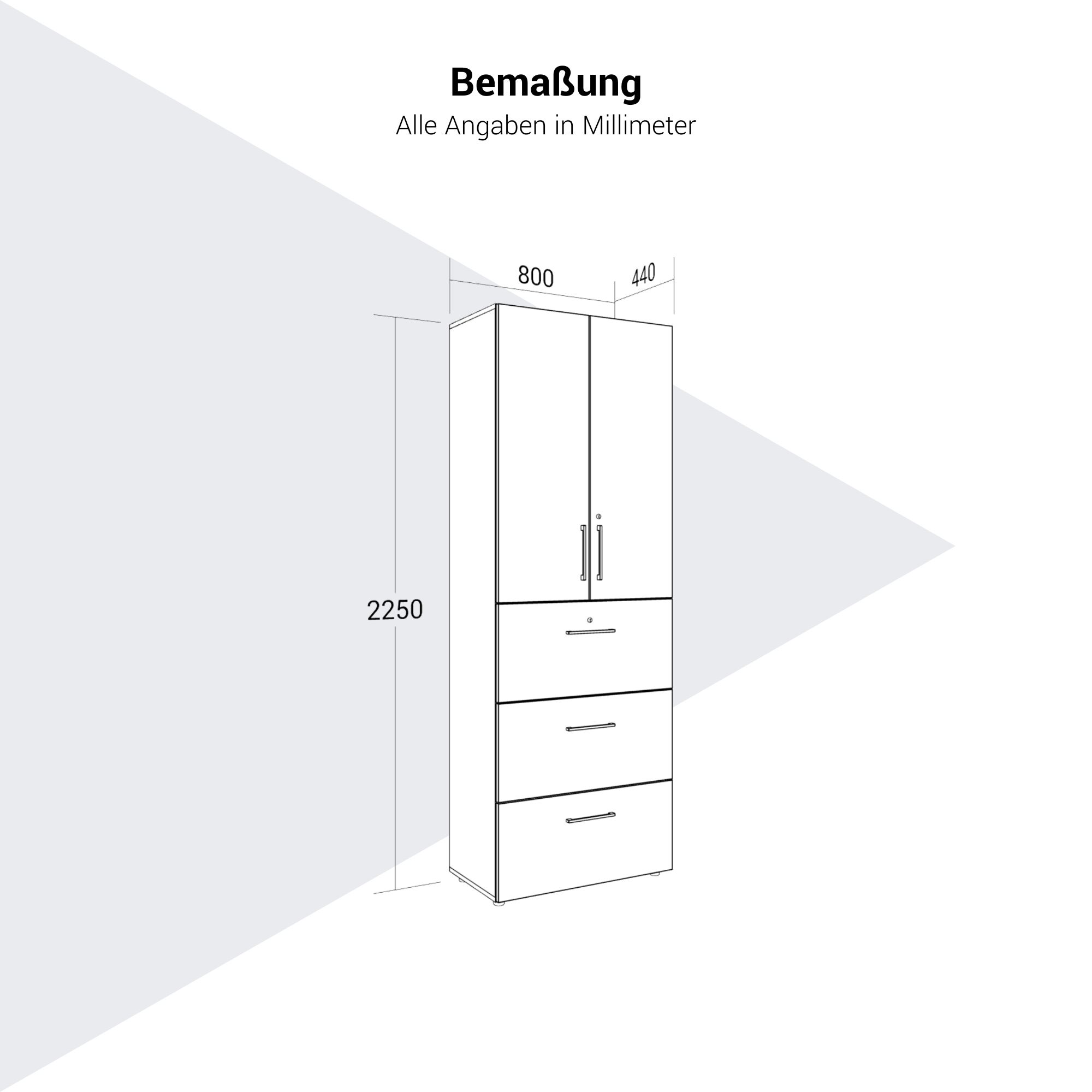 PRO Armoire de registre de garniture | 6 oh, 800 x 2250 mm, corpus collé, avec porte, gris - 12 Main Image
