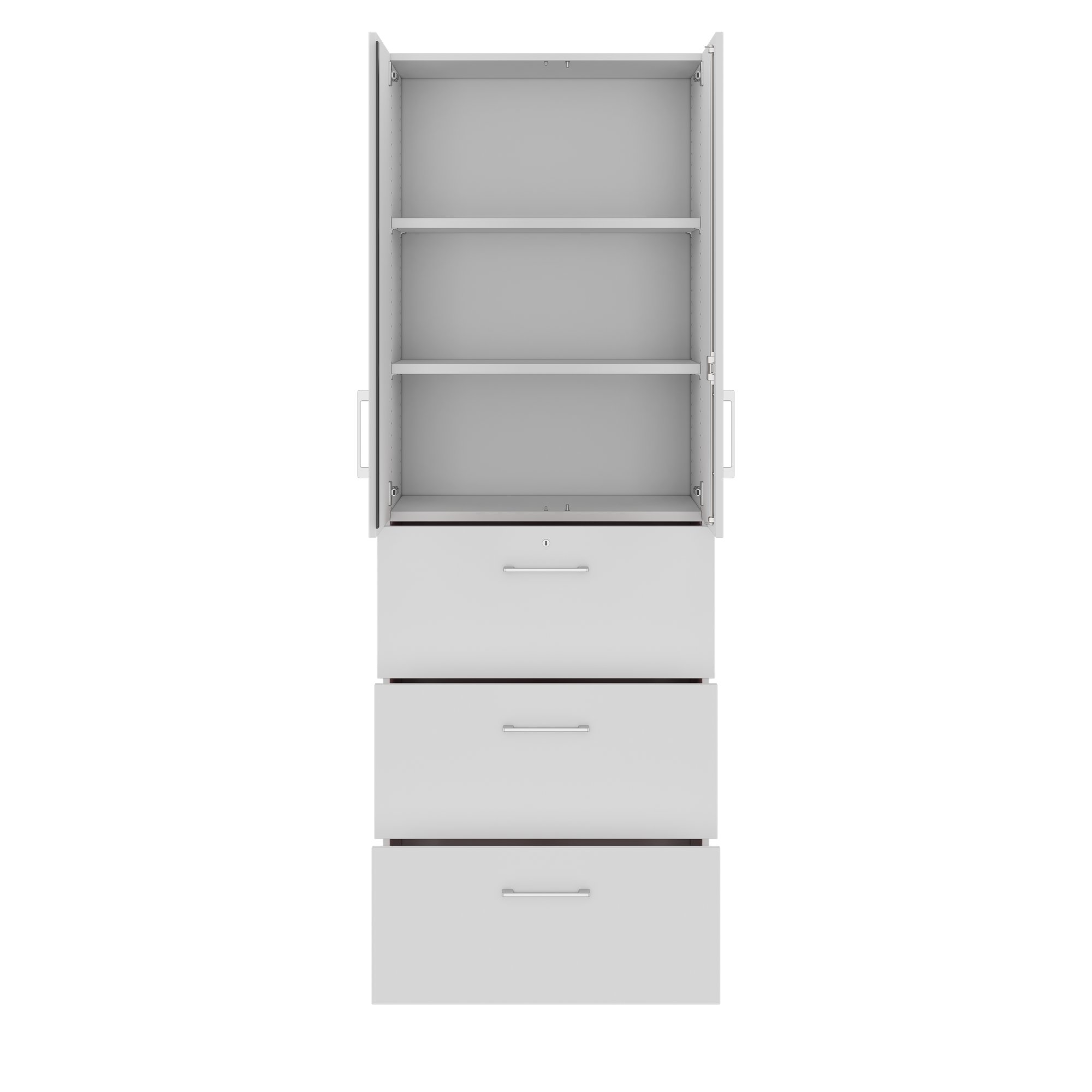 PRO Armoire de registre de garniture | 6 oh, 800 x 2250 mm, corpus collé, avec porte, gris - 3 Main Image