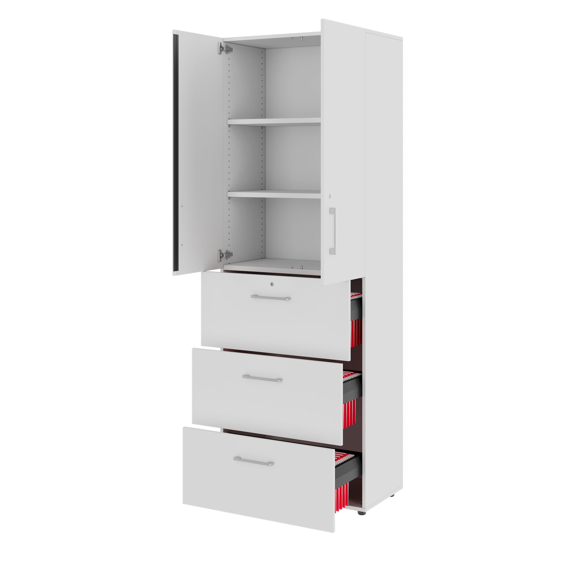PRO Armoire de registre de garniture | 6 oh, 800 x 2250 mm, corpus collé, avec porte, gris - 4 Main Image