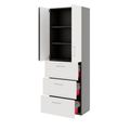 PRO Armoire de registre de garniture | 6 oh, 800 x 2250 mm, corpus collé, avec porte, graphite / blanc - 4 Thumbnail Image