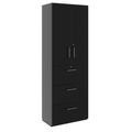 PRO Armoire de registre de garniture | 6 oh, 800 x 2250 mm, corpus collé, avec porte, noir - 1 Thumbnail Image