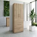 PRO Armoire de registre de garniture | 6 oh, 800 x 2250 mm, corpus collé, avec porte, chêne naturel - 13 Thumbnail Image