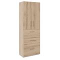 PRO Armoire de registre de garniture | 6 oh, 800 x 2250 mm, corpus collé, avec porte, chêne naturel - 1 Thumbnail Image