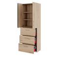 PRO Armoire de registre de garniture | 6 oh, 800 x 2250 mm, corpus collé, avec porte, chêne naturel - 4 Thumbnail Image