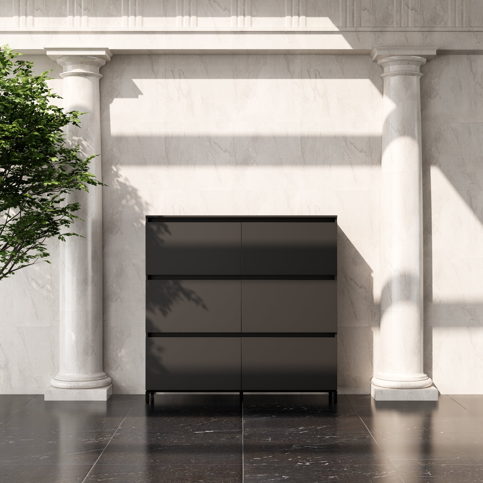 ART Highboard | 3 oh, 1600 x 1560 mm, gris foncé - 2 Main Image