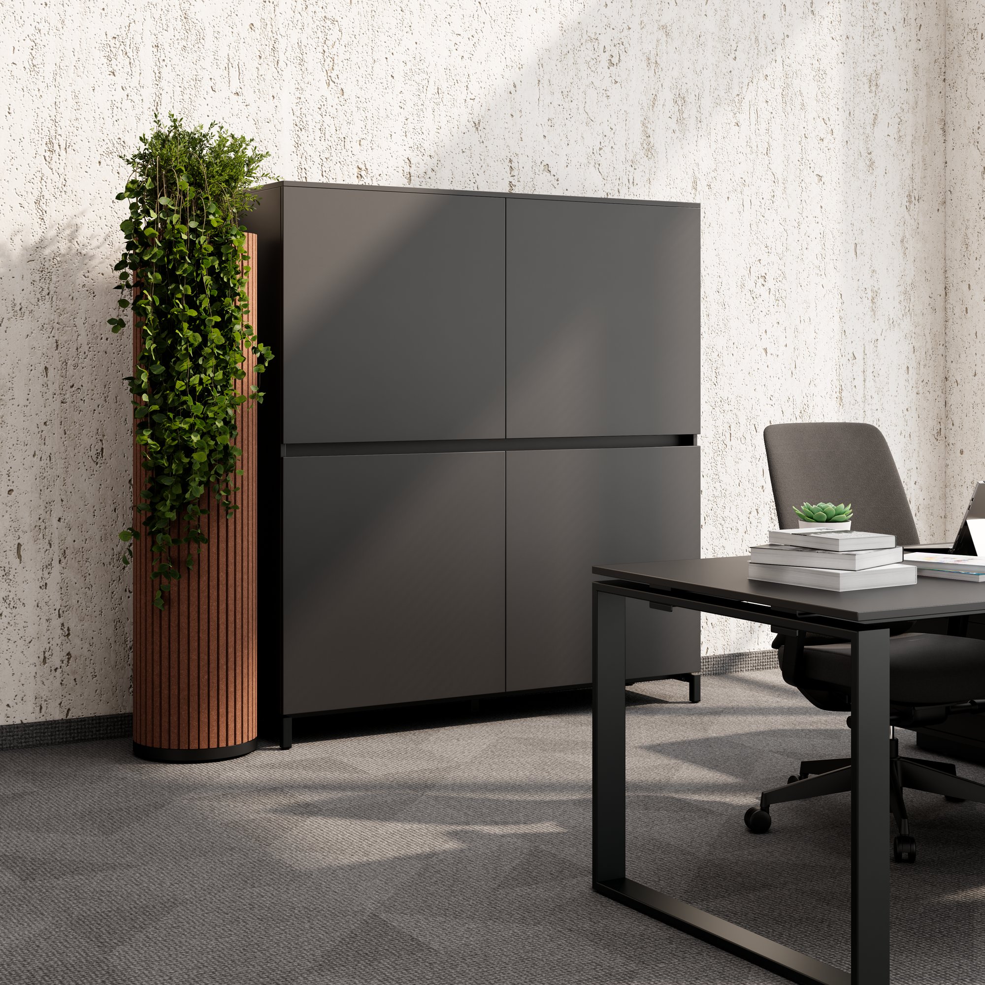 ART File cabinet | 4 Oh, 1600 x 1760 mm, dark gray - 2 Main Image