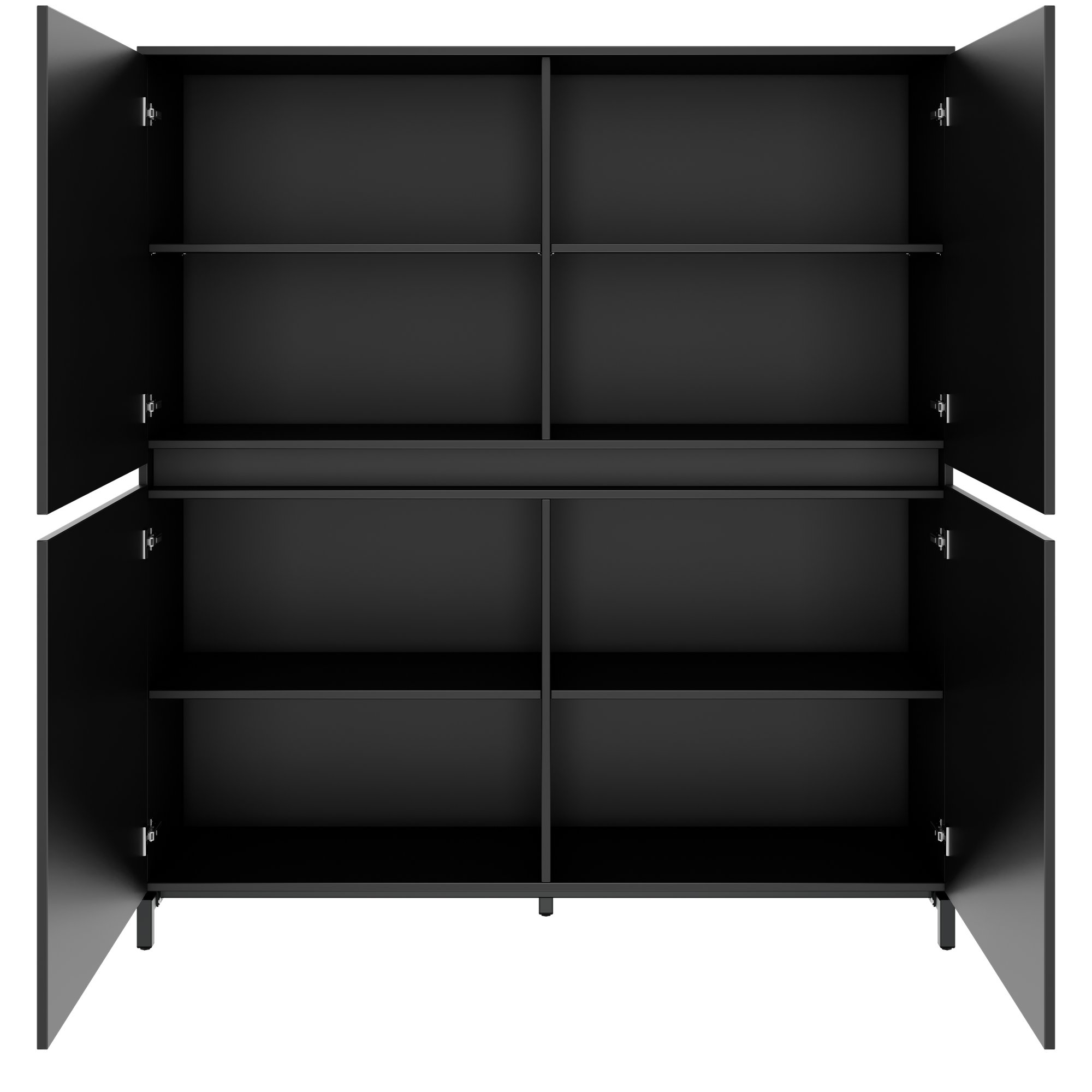 ART File cabinet | 4 Oh, 1600 x 1760 mm, dark gray - 3 Main Image