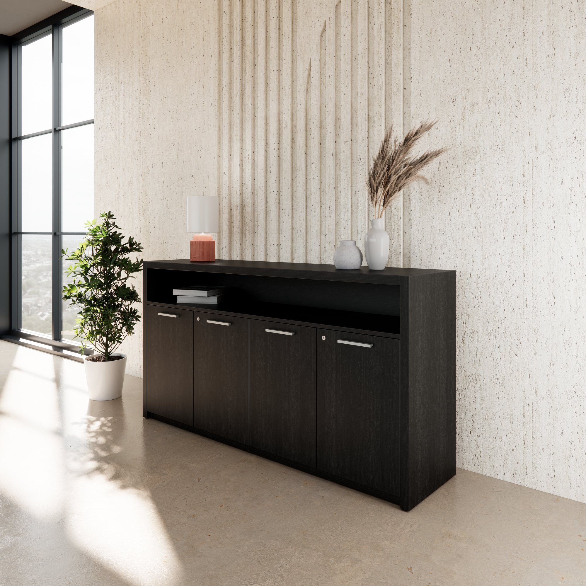 STRATEGO Sideboard | 1680 x 890 mm, Dunkle Eiche - 2 Main Image