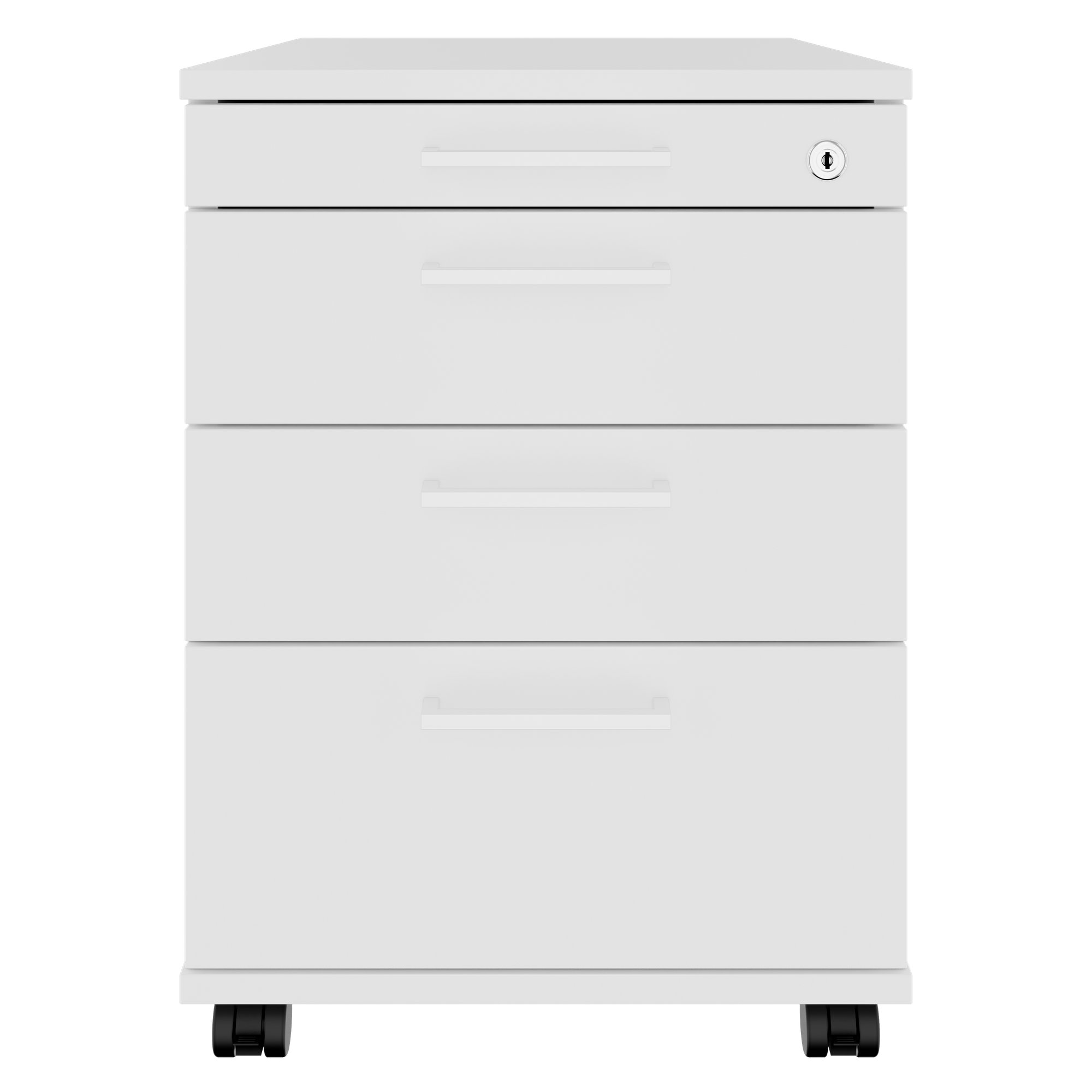 OPTIMA PRO Container rotolo | 3 cassetti di metallo + 1 Piccole parti, morbido vicino, bianco - 4 Main Image