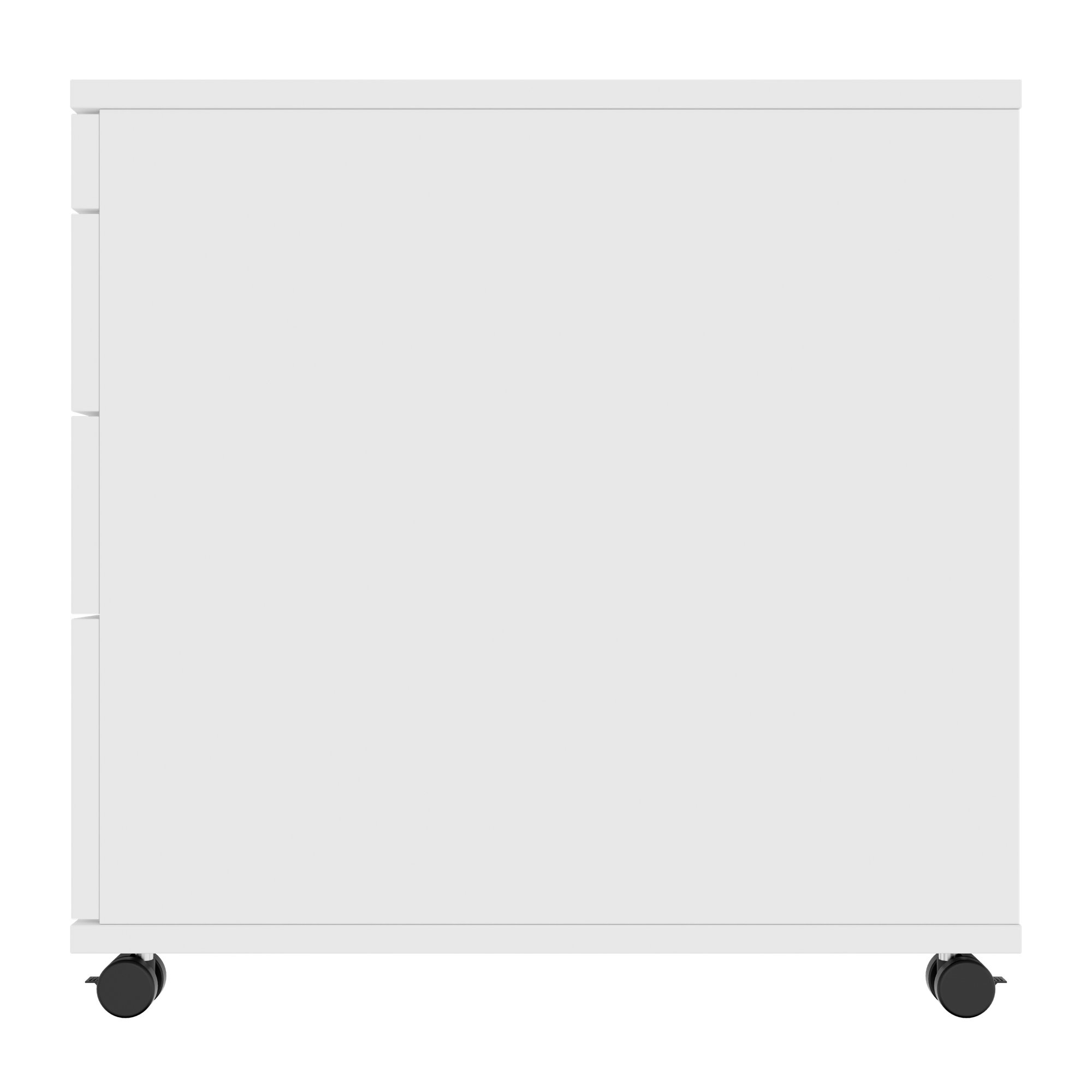 OPTIMA PRO Container rotolo | 3 cassetti di metallo + 1 Piccole parti, morbido vicino, bianco - 6 Main Image