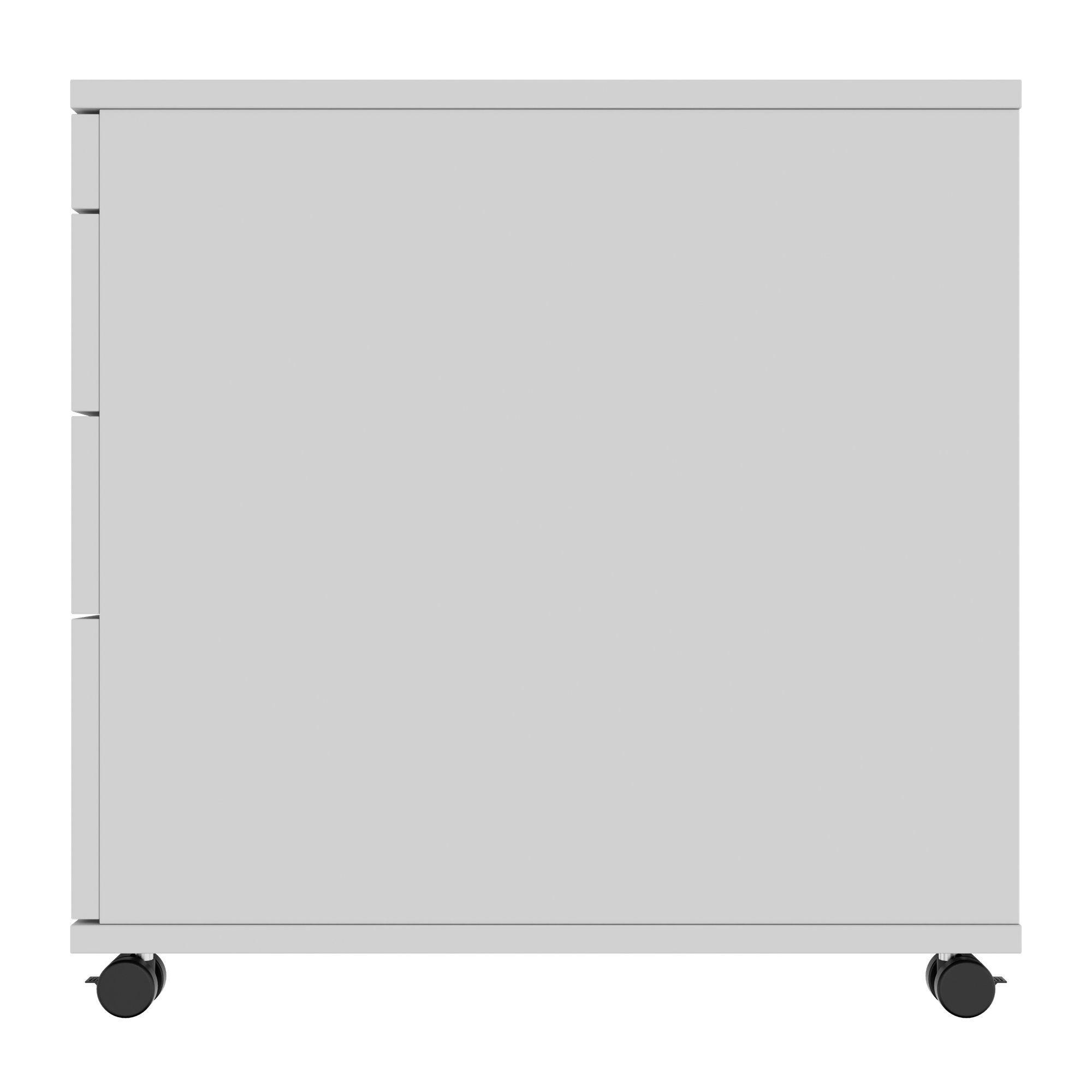 OPTIMA PRO Container rotolo | 3 cassetti di metallo + 1 Piccole parti, morbido vicino, grigio perla - 6 Main Image