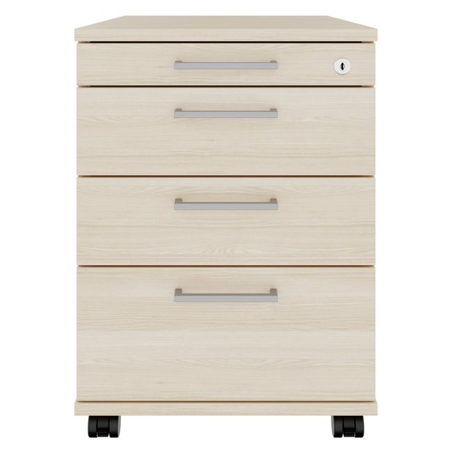 OPTIMA PRO Rollcontainer | 3 Metallschubladen + 1 Kleinteilefach, Soft Close, Sandesche