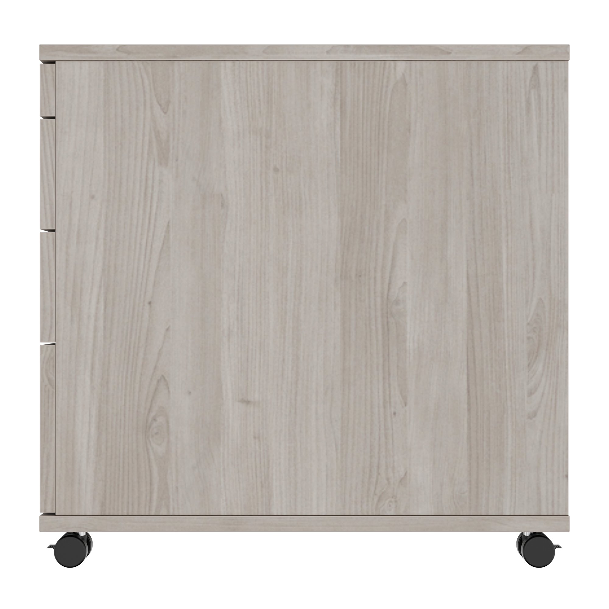OPTIMA PRO Container rotolo | 3 cassetti di metallo + 1 Piccole parti, morbido vicino, grigio di quercia nord - 6 Main Image