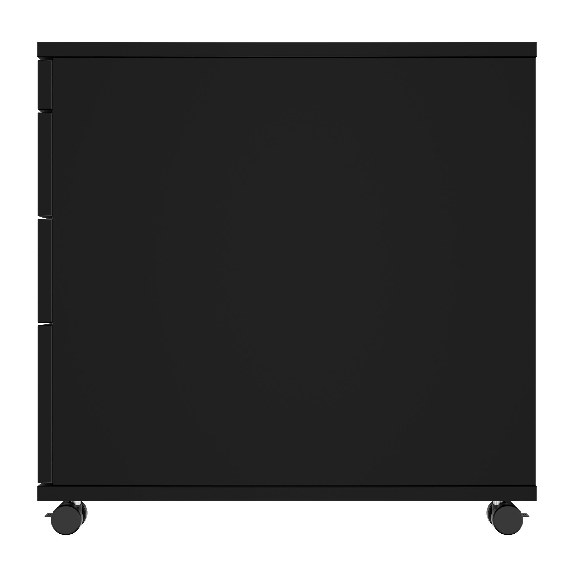 OPTIMA PRO Container rotolo | 3 cassetti di metallo + 1 Piccole parti, morbido vicino, nero - 6 Main Image