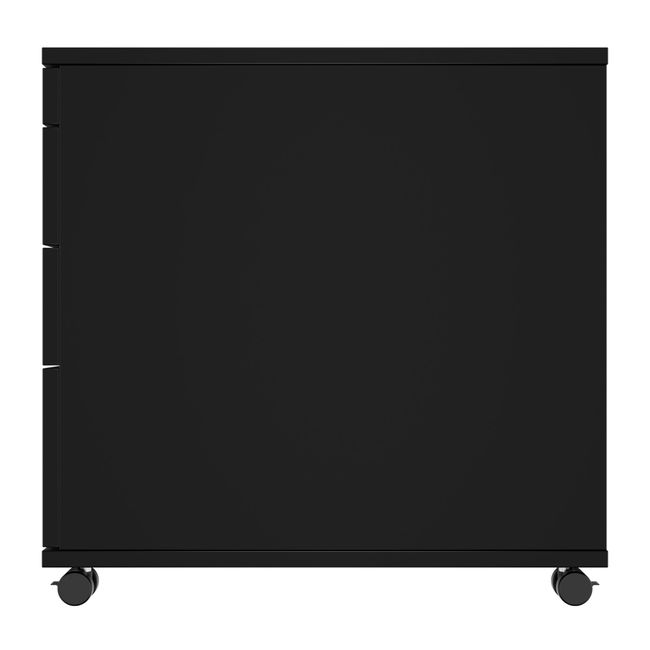 OPTIMA PRO Rollcontainer | 3 Metallschubladen + 1 Kleinteilefach, Soft Close, Schwarz