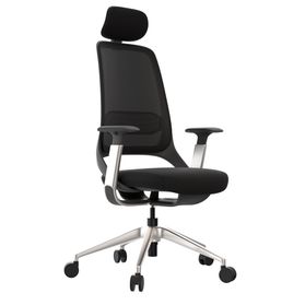 ERGOBACK Bürodrehstuhl | Kopfstütze, 4D-Armlehnen, Schwarz