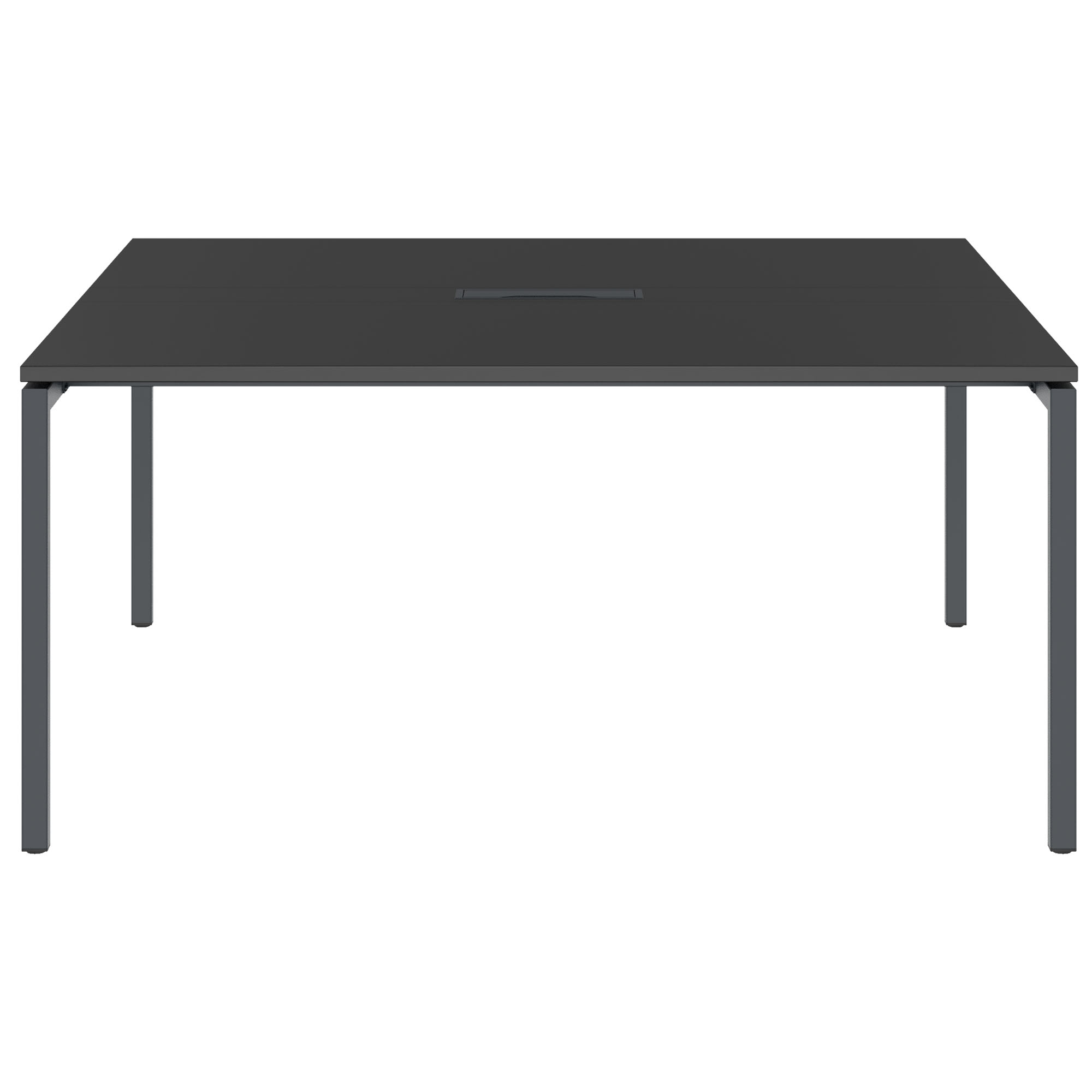 NOVA Konferenztisch | 1600 x 1640 mm (6 - 8 Personen), elektrifiziert, Anthrazit - 2 Main Image