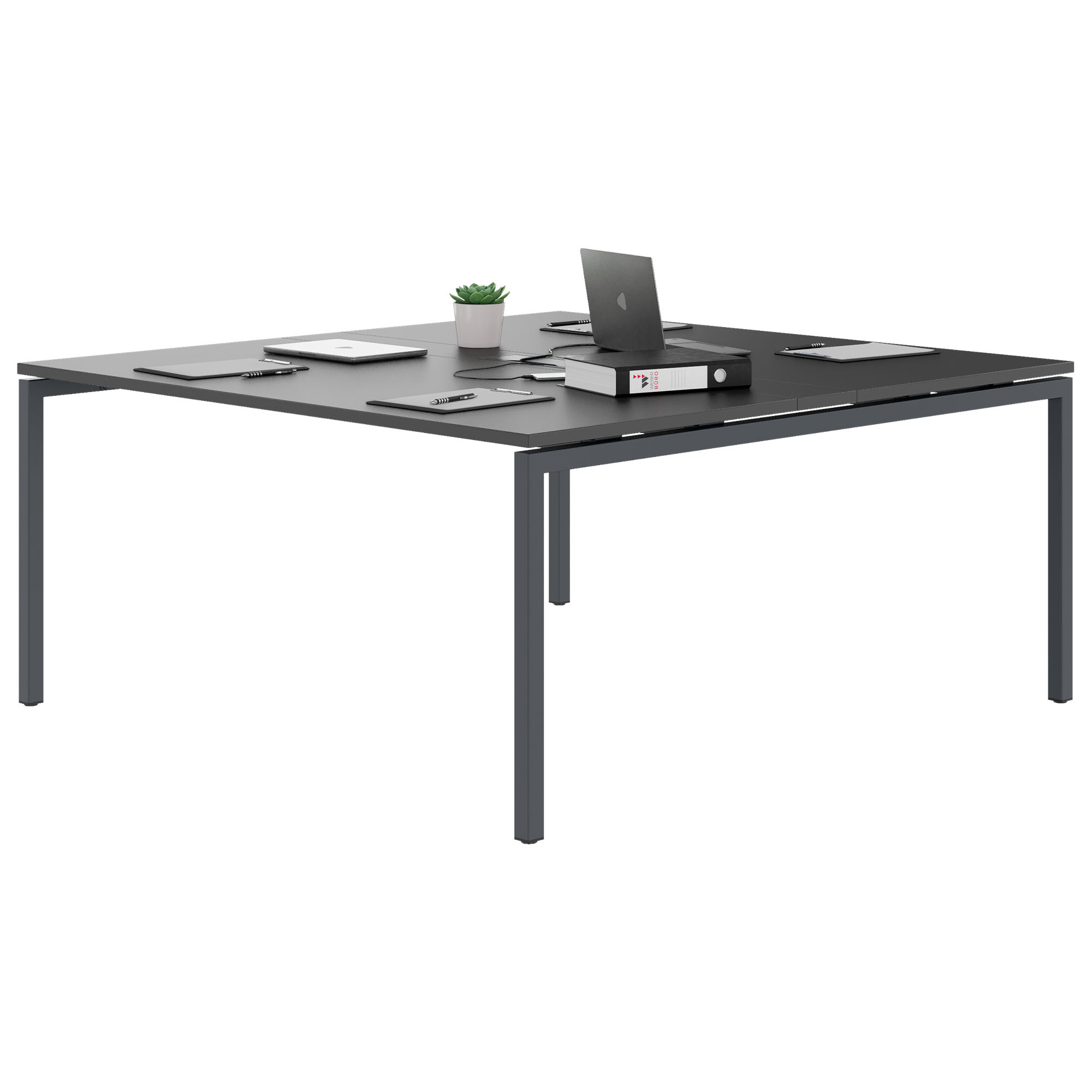 NOVA Konferenztisch | 1600 x 1640 mm (6 - 8 Personen), elektrifiziert, Anthrazit - 3 Main Image