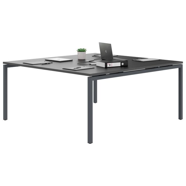 NOVA Konferenztisch | 1600 x 1640 mm (6 - 8 Personen), elektrifiziert, Anthrazit