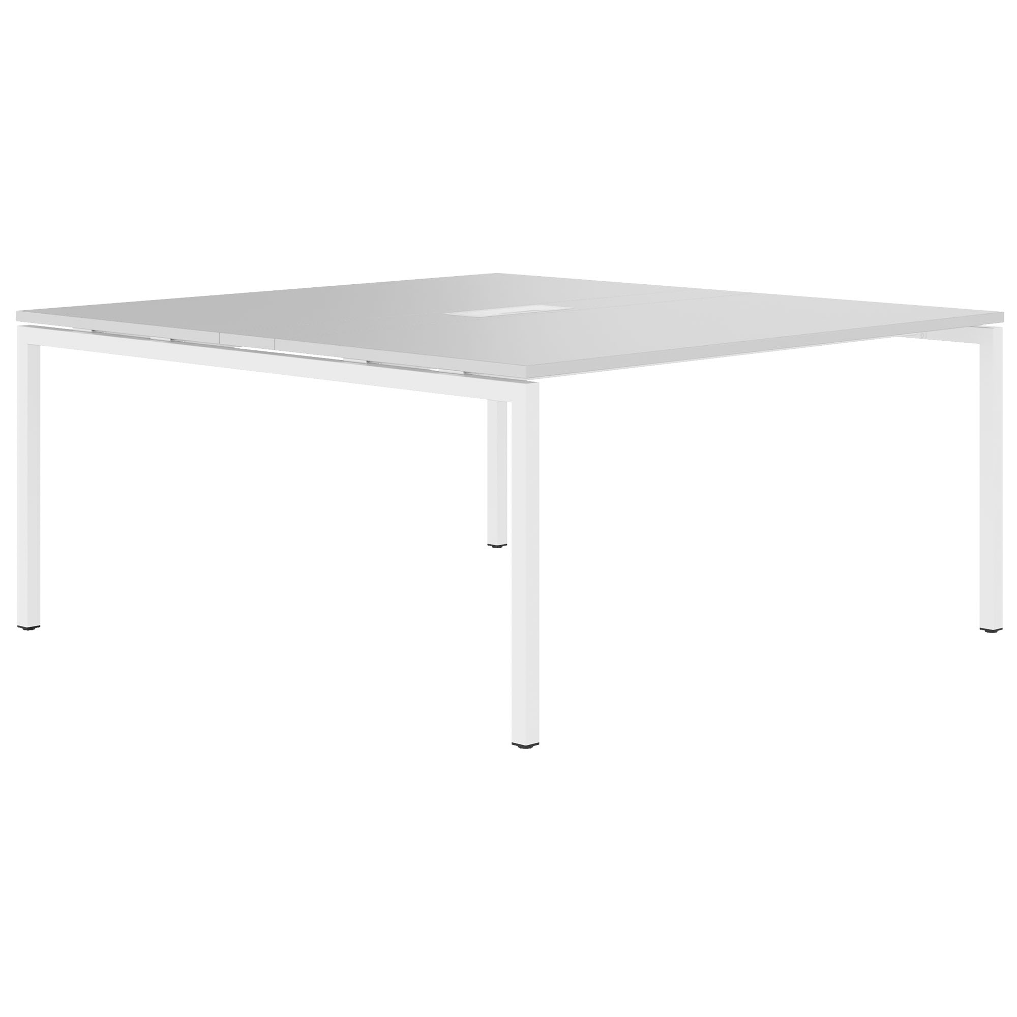NOVA Konferenztisch | 1600 x 1640 mm (6 - 8 Personen), elektrifiziert, Perlgrau - 1 Main Image